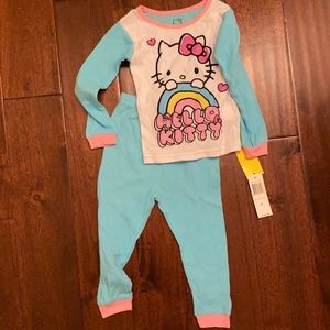 Hello Kitty toddler girl Pajamas set two tops one bottom 2t nwt cute 2 t